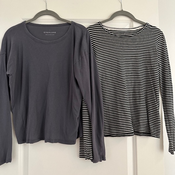 Everlane Longsleeve Two Pack - Blue (S) & Black and White (XS) Stripe - Picture 1 of 1